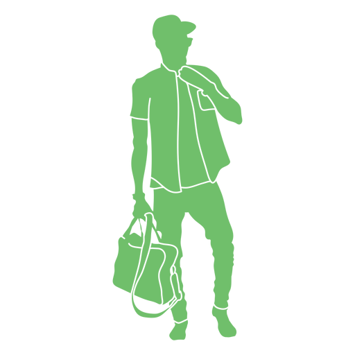 Silhueta de pose de bolsa de homem Desenho PNG