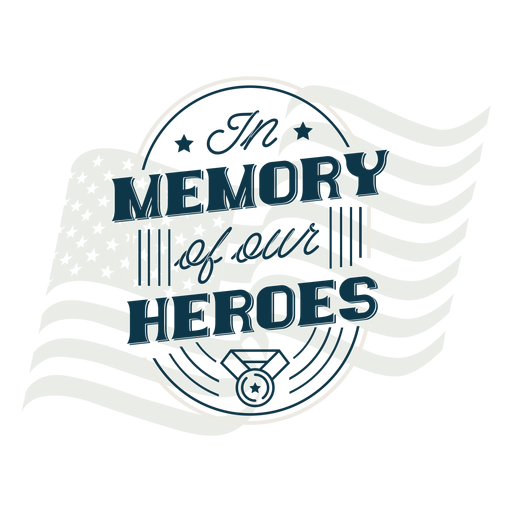 Memory of heroes lettering PNG Design