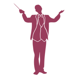 Silueta de pie de director de orquesta Diseño PNG