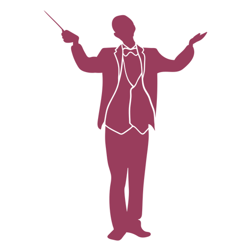 Orchestra conductor standing silhouette - Transparent PNG & SVG vector file