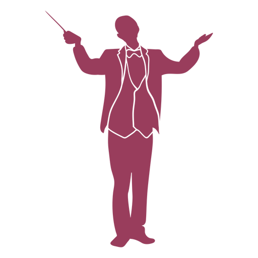 Orchestra conductor standing silhouette