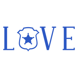 Polizei liebt Abzeichen PNG-Design