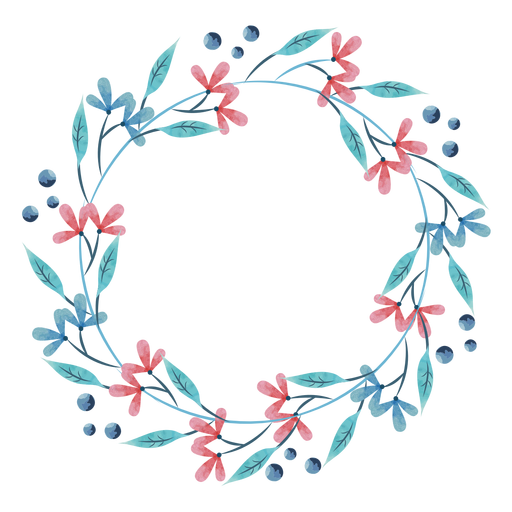 Pretty watercolor wreath PNG Design