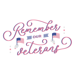 Remember veterans lettering PNG Design