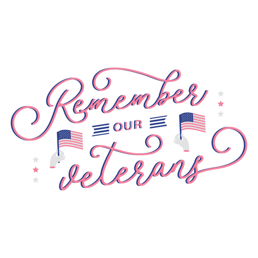 Remember veterans lettering