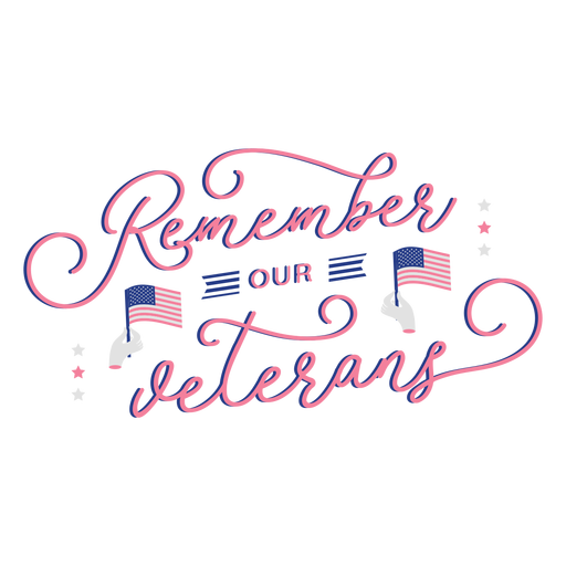 Remember veterans lettering PNG Design