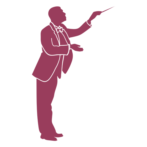 Side view orchestra conductor silhouette PNG Design