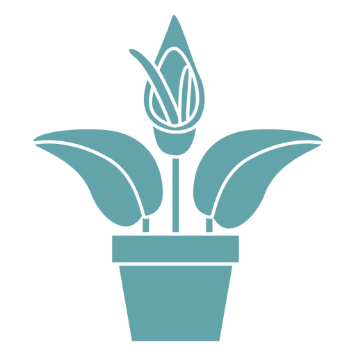 Silhouette cute anthurium plant PNG Design