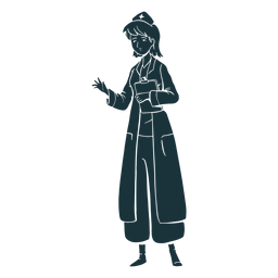 Silhouette holding clipboard doctor PNG Design