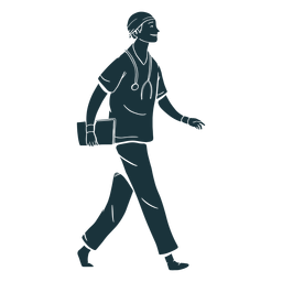 Silhouette Lächeln gehender Arzt PNG-Design