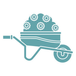 Silhouette Schubkarre Pflanze Gartenarbeit PNG-Design