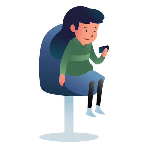 Download Sitting girl phone waiting - Transparent PNG & SVG vector file