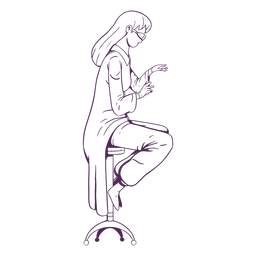 Sentado en taburete doctor dibujado a mano Diseño PNG