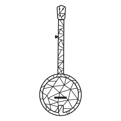 Stroke long guitar round body PNG Design