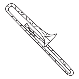 Stroke low poly trombone PNG Design Transparent PNG