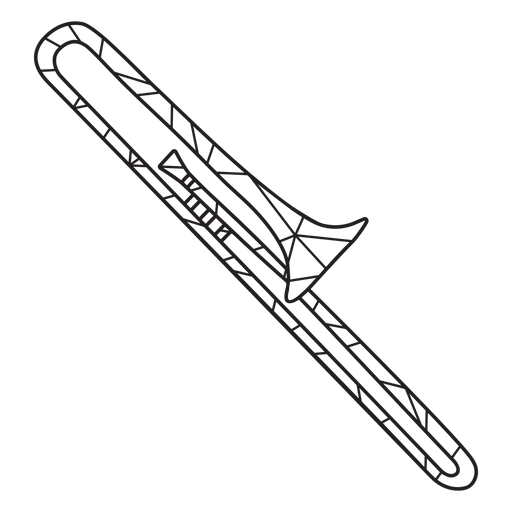 Stroke low poly trombone PNG Design