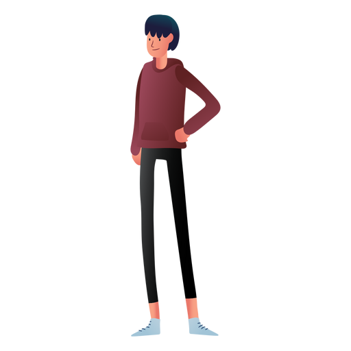 Teenager hoodie character - Transparent PNG & SVG vector file