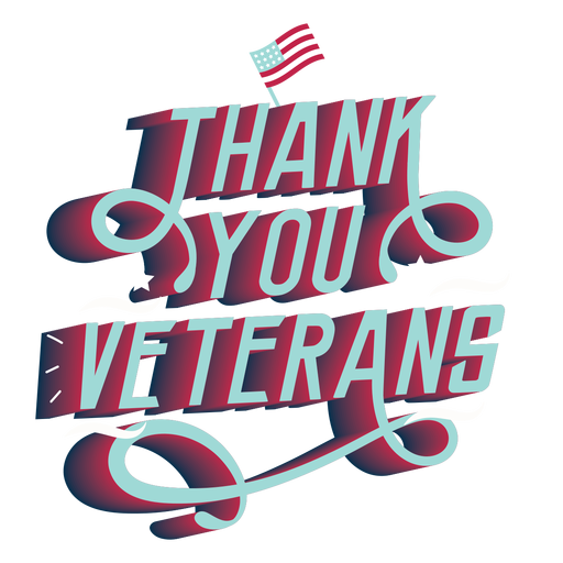 Thank you veterans lettering PNG Design