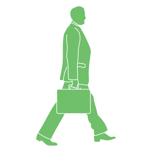 Silueta de bolso de hombre caminando