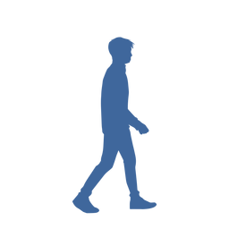 Silueta de vista lateral de hombre caminando Diseño PNG