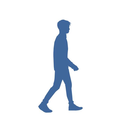 Silueta de vista lateral de hombre caminando Diseño PNG