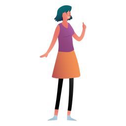 Frau Charakter Finger nach oben PNG-Design