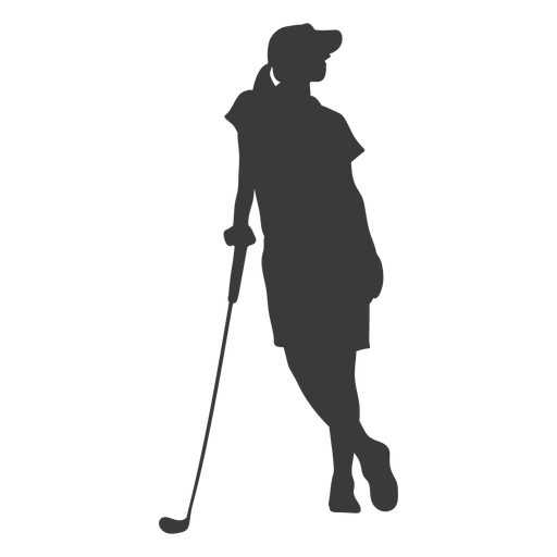 Mujer, golf, silueta Diseño PNG
