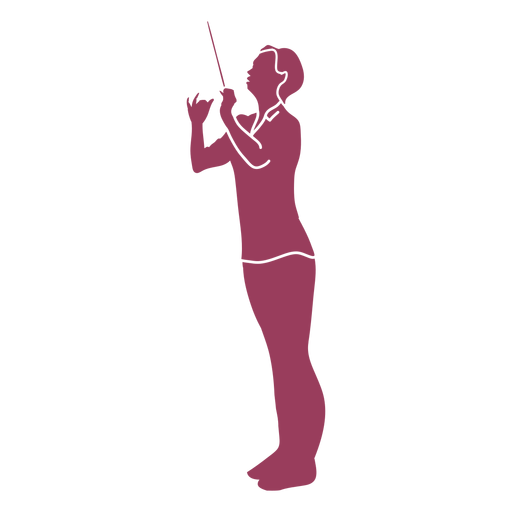 Woman side orchestra conductor silhouette PNG Design