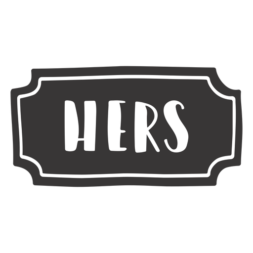 Hand drawn hers label PNG Design
