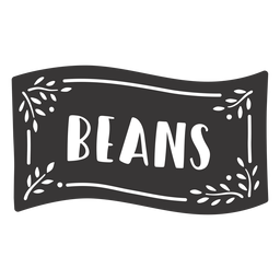 Hand drawn beans label PNG Design