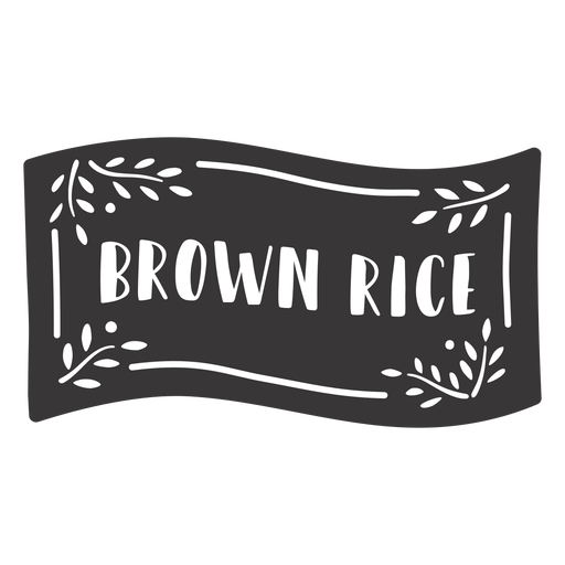 Etiqueta de arroz integral dibujada a mano