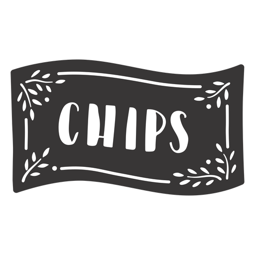 Etiqueta de chips dibujados a mano Diseño PNG