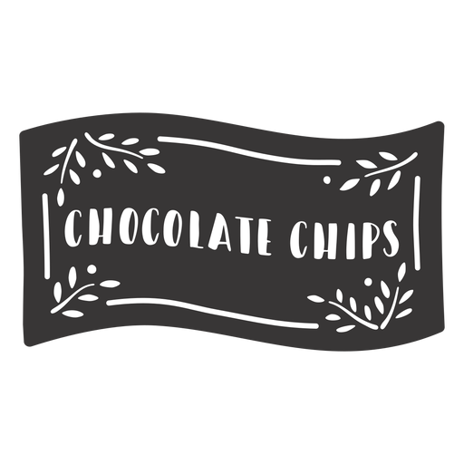 Etiqueta de chips de chocolate dibujada a mano