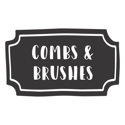 Hand drawn combs brushes label PNG Design