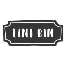 Hand drawn lint bin label Transparent PNG