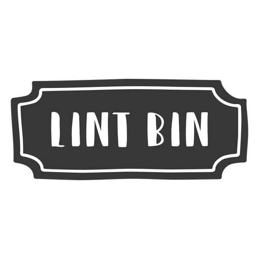 Hand drawn lint bin label