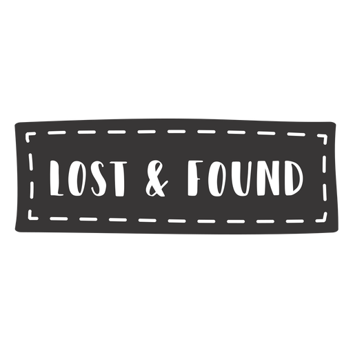 Hand drawn lost found lettering PNG Design