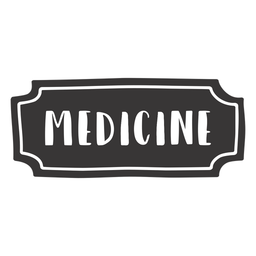 Etiqueta de medicina dibujada a mano Diseño PNG