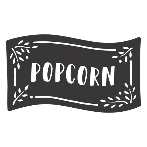 Hand drawn popcorn label PNG Design