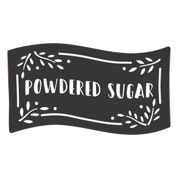Etiqueta de azúcar en polvo dibujada a mano Diseño PNG