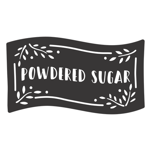 Hand drawn powdered sugar label Transparent PNG & SVG vector file