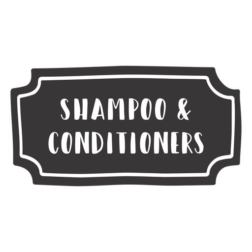 Hand gezeichnetes Shampoo Conditioner Etikett PNG-Design