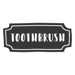 Hand drawn toothbrush label PNG Design