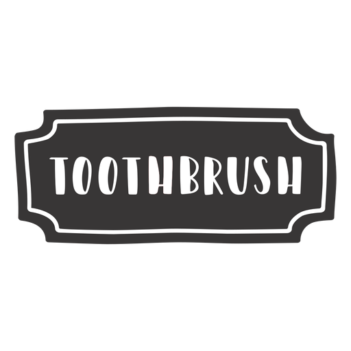 Etiqueta de cepillo de dientes dibujada a mano