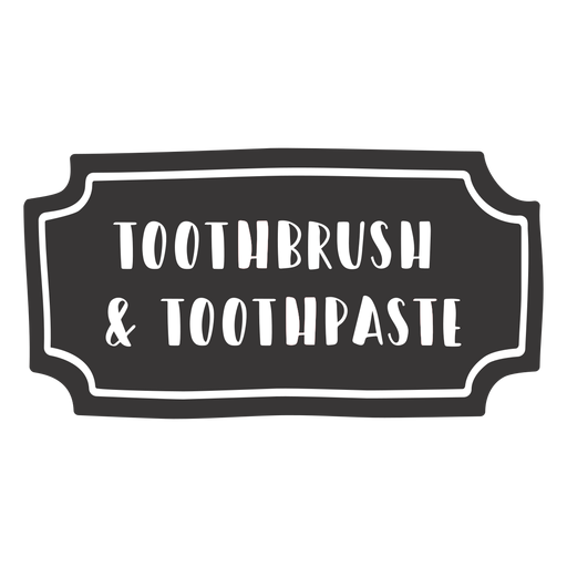 Hand drawn toothbrush toothpaste label PNG Design