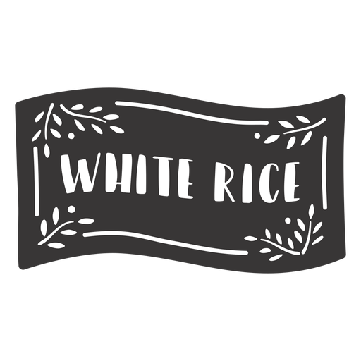 Etiqueta de arroz blanco dibujada a mano