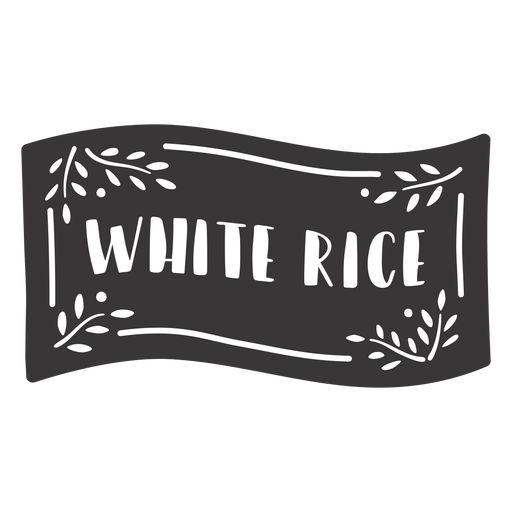 Hand drawn white rice label PNG Design