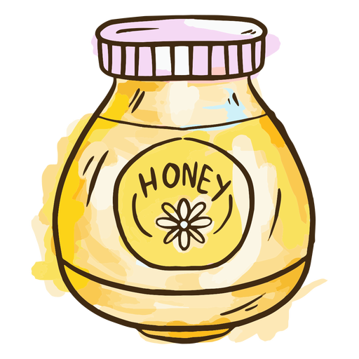 Aquarela de pote de mel