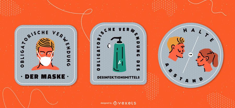 Covid signals german badge set Covid signals german badge set