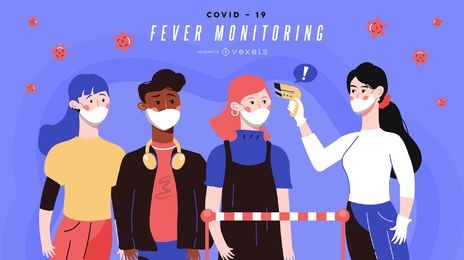 Banner de monitoramento de febre Covid-19